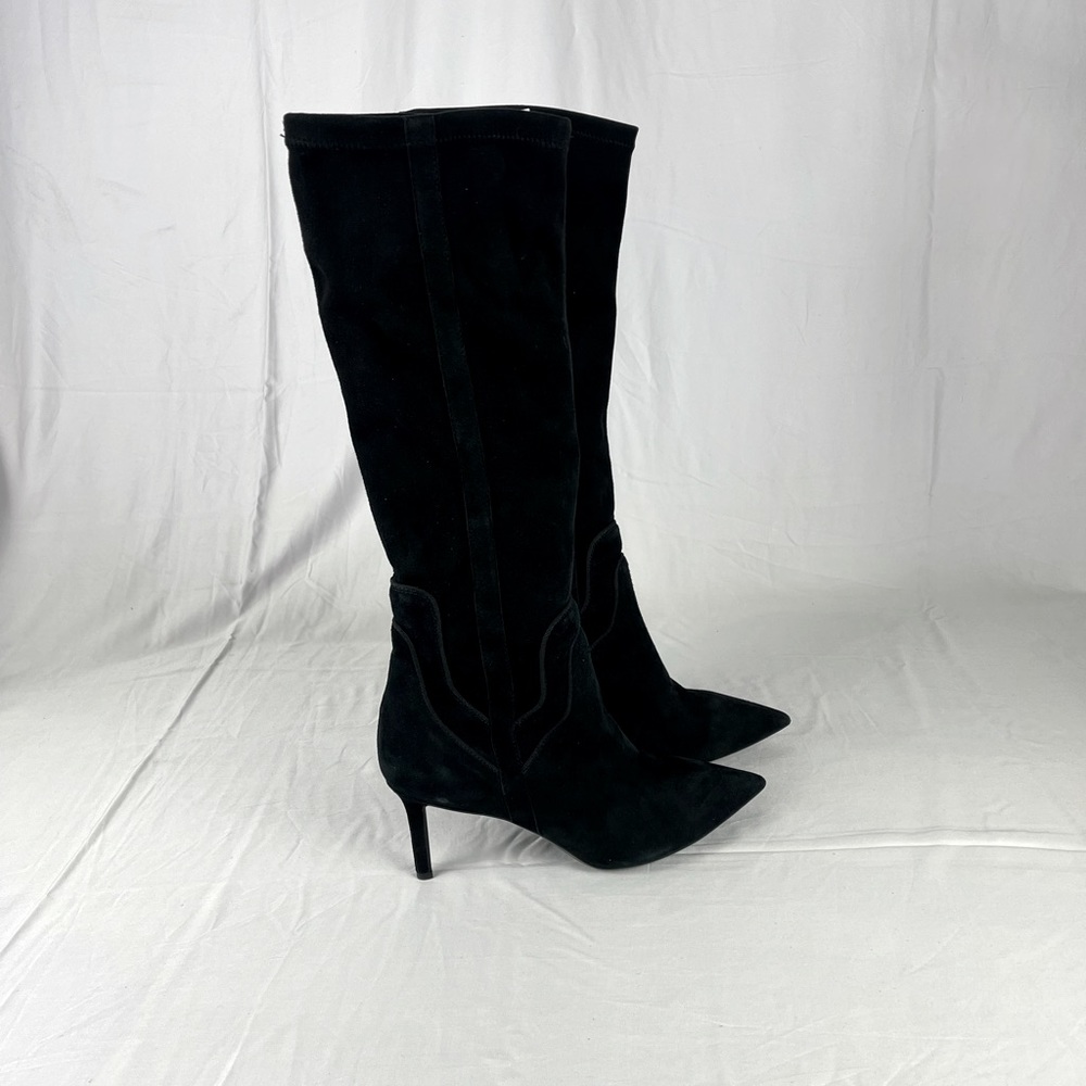 Aquatalia Black Suede high Heel Boots